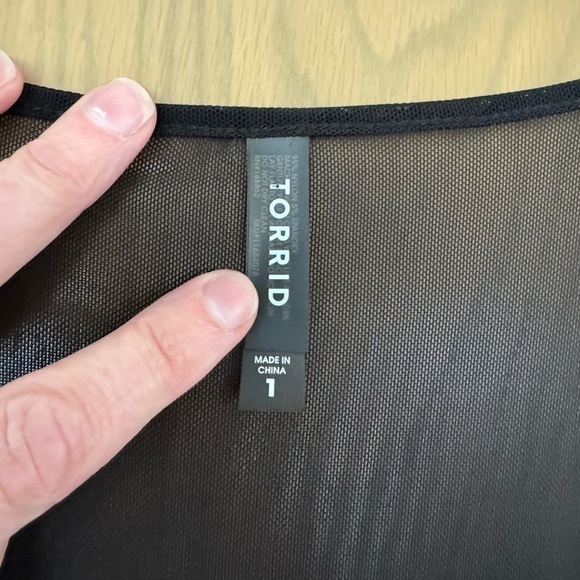 Torrid Sheer Black V-Neck Elastic Waist Dress/Cover Up - size 1 - Picture 2 of 11